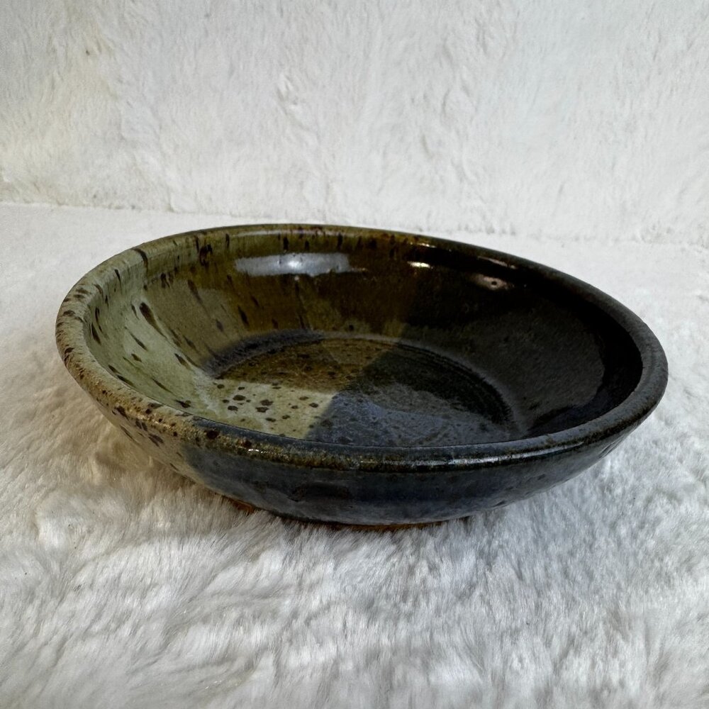 Artisan Studio Pottery Stoneware Bowl Signed Handcrafted Bowl Earthy Glaze 87'
